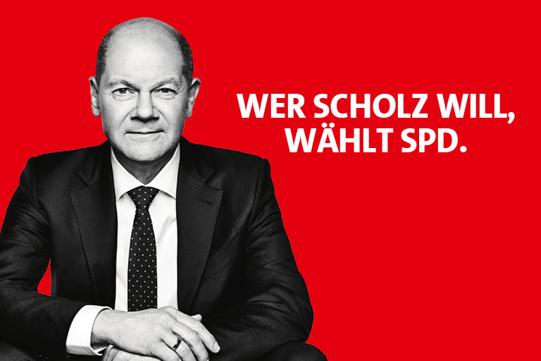 Foto: Wer Scholz will, wählt SPD.