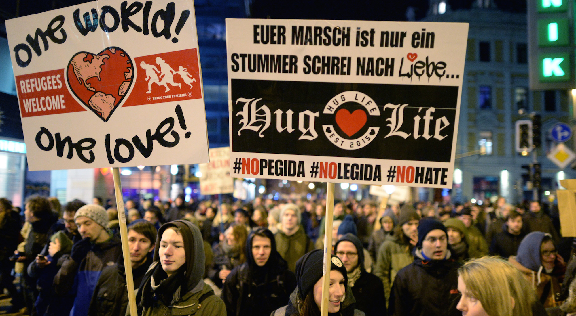 Foto: Protest gegen die rechtsradikale Legida-Bewegung in Leipzig