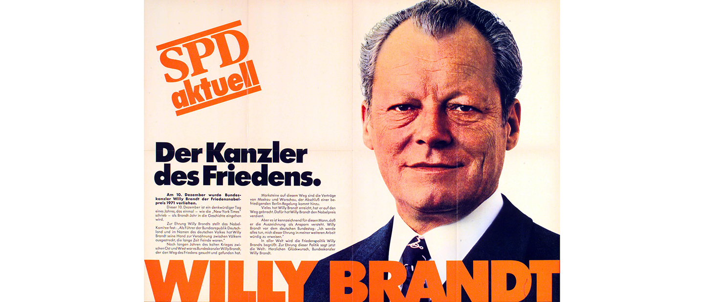 Historisches Zeitungsporträt von Willy Brandt